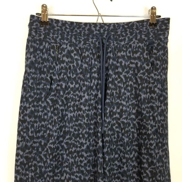 Athleta Women Avenue Printed Wide Leg Crop Pants Sz 4 Allure Navy - Picture 2 of 7